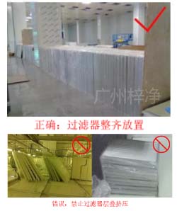 過濾器不可層疊擺放，應橫向有序